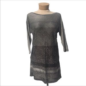 White House Black Market Boat Neck Metallic Dress